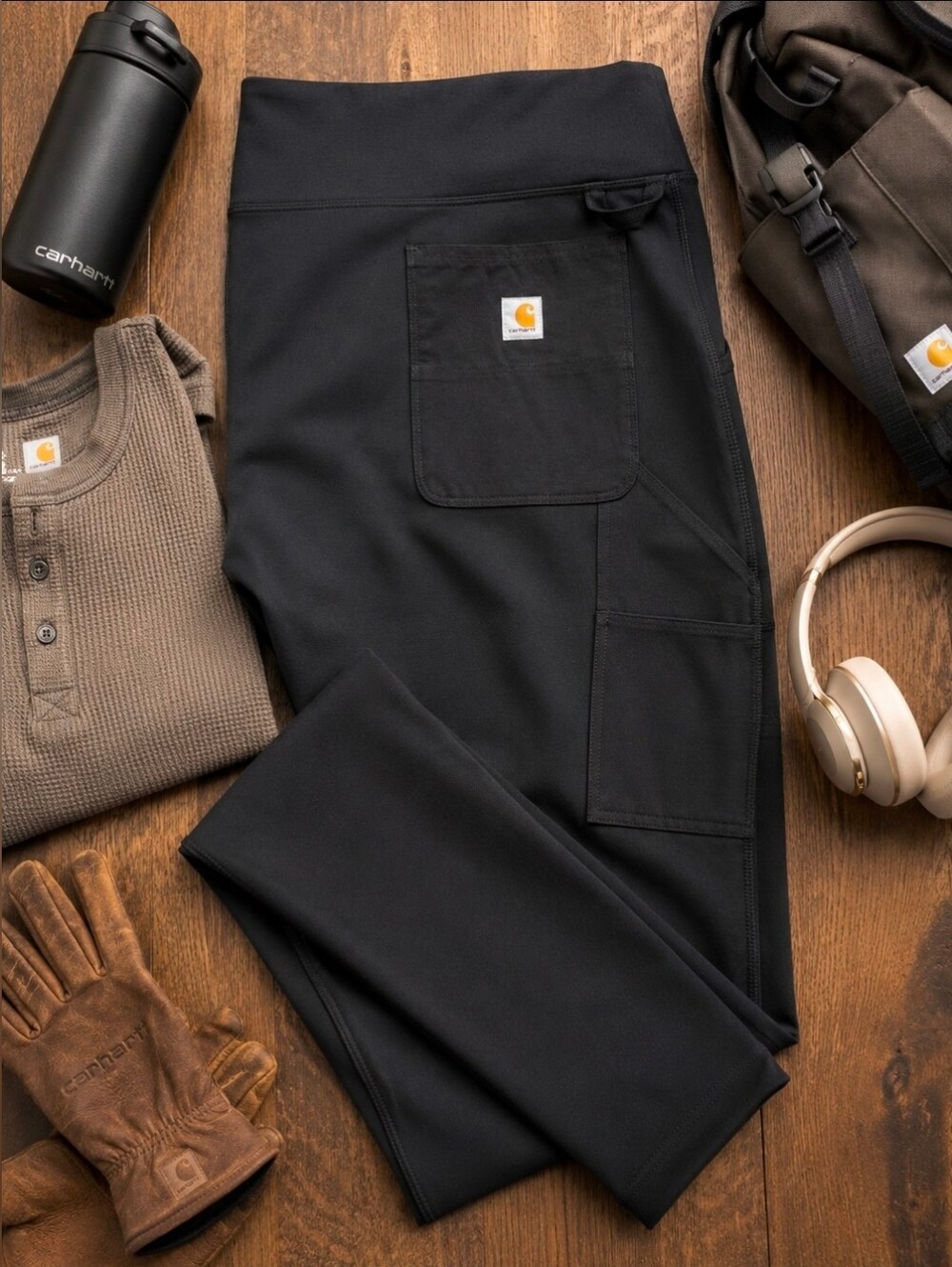 Carhartt Force Utility Leggings XL Black Midweight Pocket Workwear Athleisure